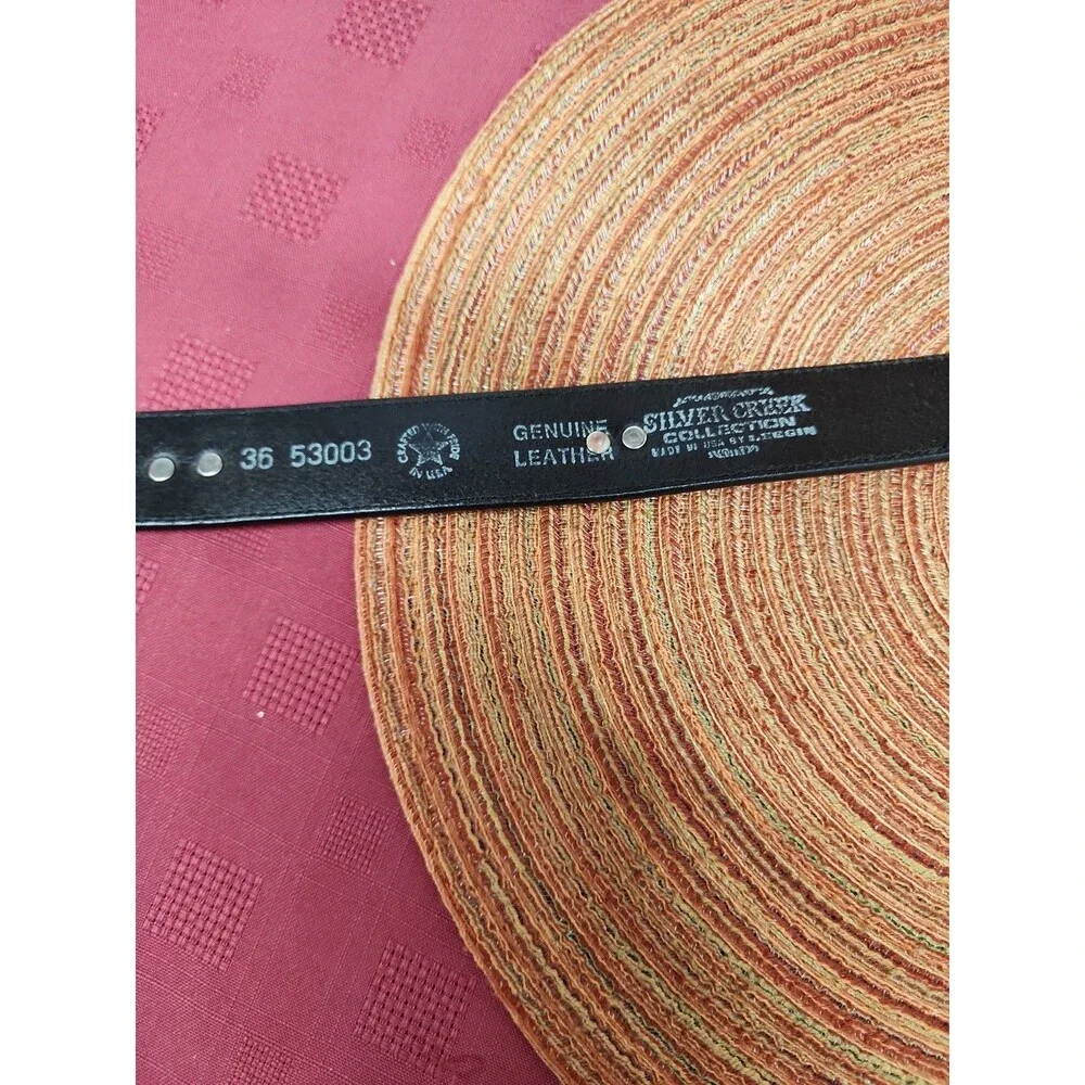 Vintage 1990 Silver Creek Concho Belt Nickel Plated Hardware Mens Size 36 USA